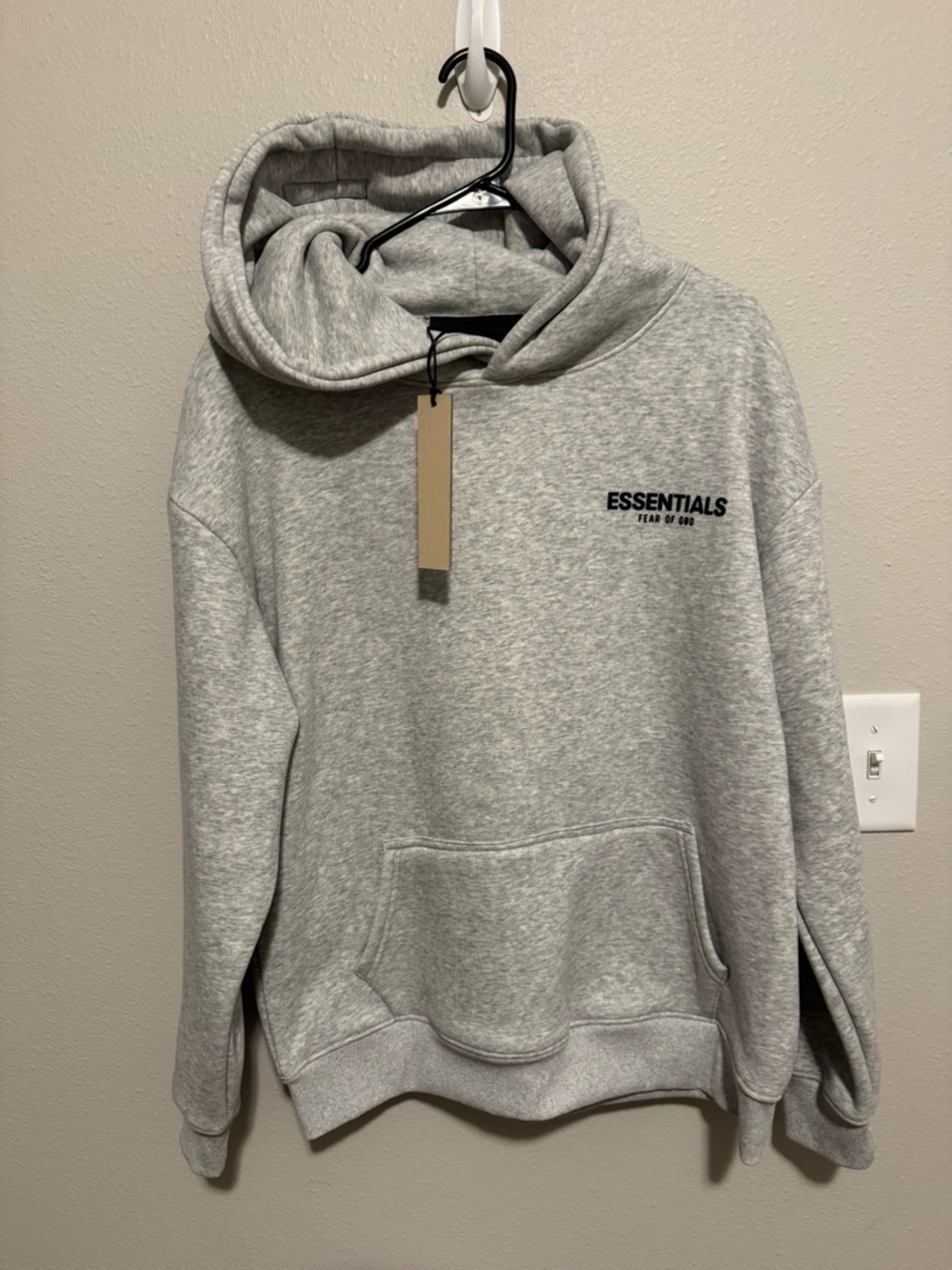 Fear of God Essentials Light Gray Pullover Hoodie - Picture 3 of 10